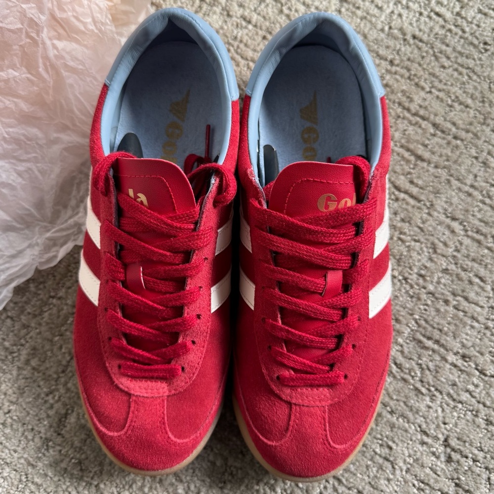 Gola Torpedo Suede Sneakers, Women’s, Red/White